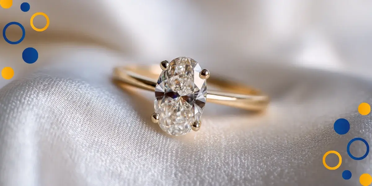 anillo con joya corte diamante